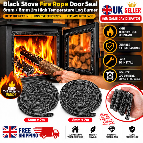 Black stove fire rope - stove,