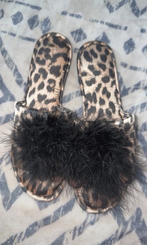 Inc leopard fur slippers - fur,