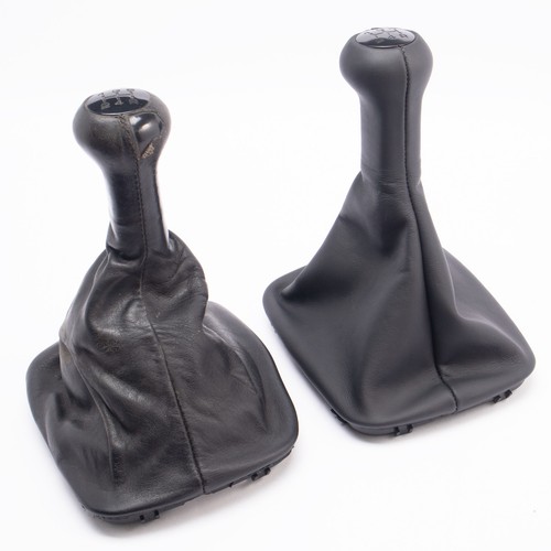 Black leather gear knob - leather,