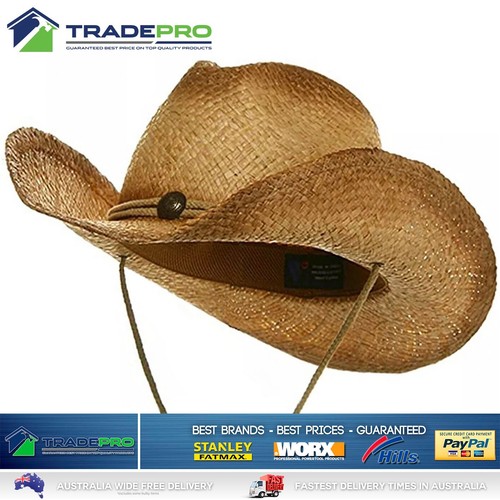 Straw cowboy hat aussie - straw,