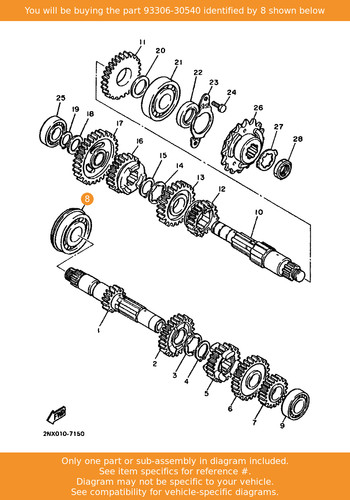 Yamaha bearing 93306 30540 - yamaha, 93306-30540