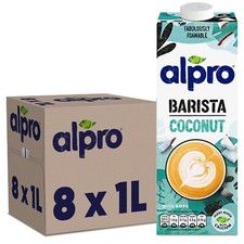 8 x 1L Alpro Barista Coconut with Soya Drink Gluten Free Plant-Based