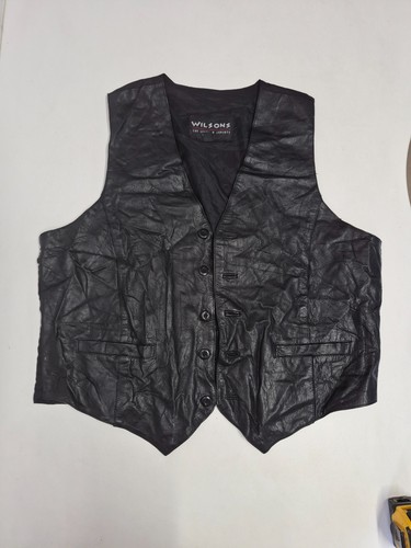 Vintage leather waistcoat - , 44"
