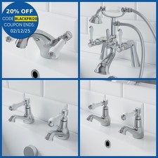 Traditional Bathroom Chrome Lever Handle Basin Mono Twin Sink Bath Shower Taps