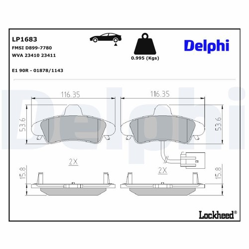 Rear disc brake pad - disc,
