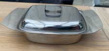 Vintage Retro Stainless Steel Butter Dish