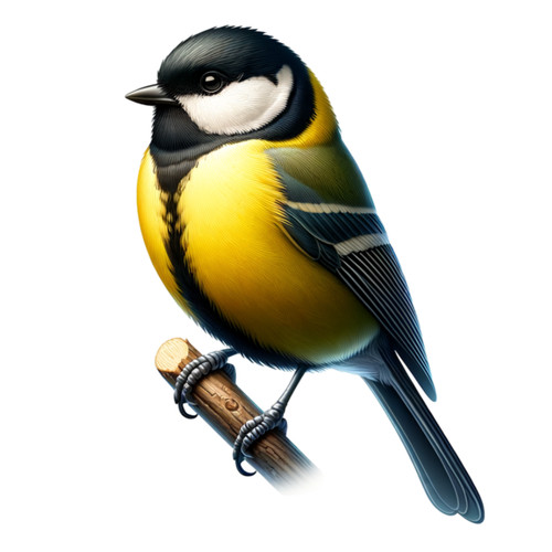 Black great tit vinyl sticker - black,