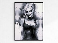 Harley Quinn Watercolor Poster Print Wall Art Home Decor A4 A3 A2