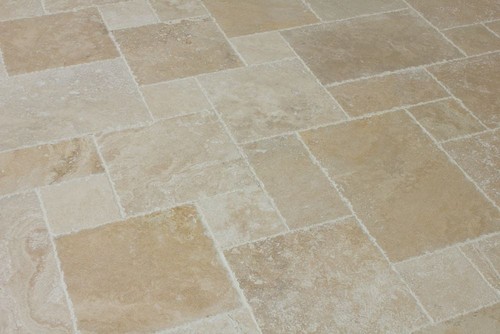 Antique light travertine floor - antique,
