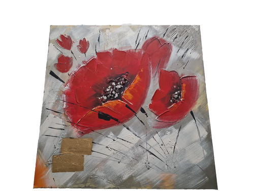 Large abstract red poppy - abstract,