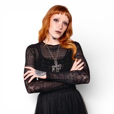 Hell Bunny Mea Culpa Top Black
