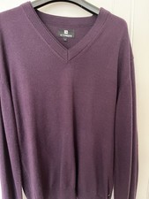 Peter werth Men’s V-Neck Jumper In Size 6 (XL) Auborgine Colour