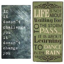 Inspirational Quotes Wall Signs / Plaques Black Metal or Green Wood Home Decor