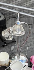 Next Lamp Silver with glass shades and bulbs used in guest room