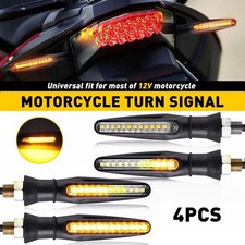 4X Universal 12 LED Motorcycle Motorbike Turn Signal Indicators Light Lamp Amber