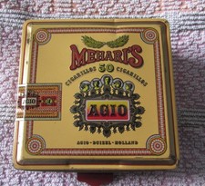 Vintage Meharis 50 Cigarillos Tin.  Empty  (Agio-Duizel Holland). TO CLEAR.