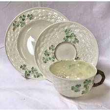 Antique Irish Beleek Shamrock