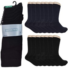 Mens 7 Pairs Socks Cotton Rich ex M S Plain Ankle Smart Casual Big Large Uk Size