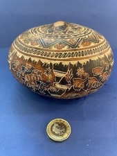 MID 20TH CENTURY PERUVIAN BEAUTIFULLY HAND CARVED GOURD . (1)