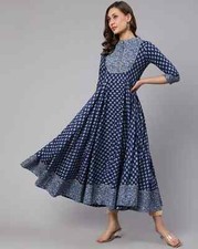 Indian Women Blue Cotton