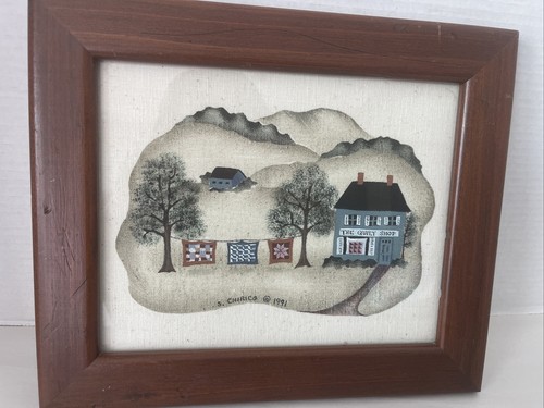 American folk art landscape - art,