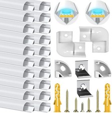 20 Pack 1 Meter U-Shape LED Aluminium Channel Profile with Cover Diffusers Caps