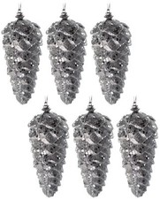 Large 13cm Silver Pine Cone