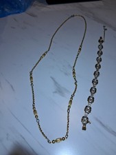 2 Pieces Of Gold Coloured Costume Jewellery