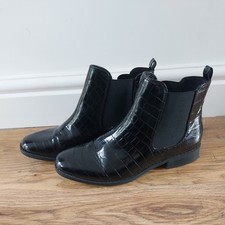 Matalan black mock croc patent