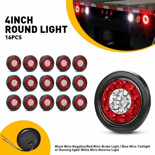 Round rear led white red - round,