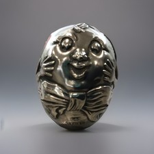 RARE LEVI & SALAMAN HUMPTY DUMPTY EDWARDIAN STERLING SILVER NOVELTY PIN CUSHION