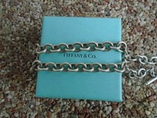 Tiffany & Co. silver heart charm necklace 16" in box with packaging
