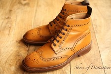 Loake 1880 Burford Tan Brown Leather Derby Boots Shoes UK 8.5 F US 9.5 EU 42.5