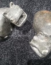 TWS Zimbabwe African Carved Stone Shona Hippo Sculptures Pair