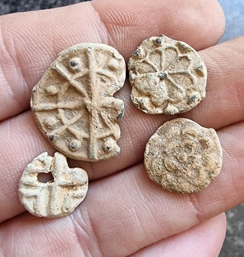 Medieval lead tokens weights - lead,