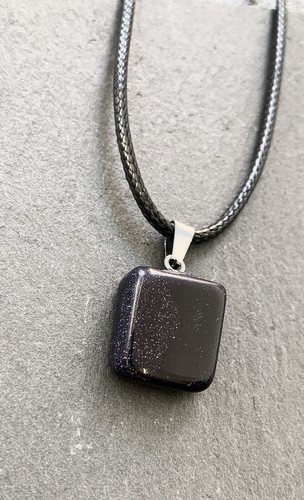 Blue sandstone necklace reiki - blue,
