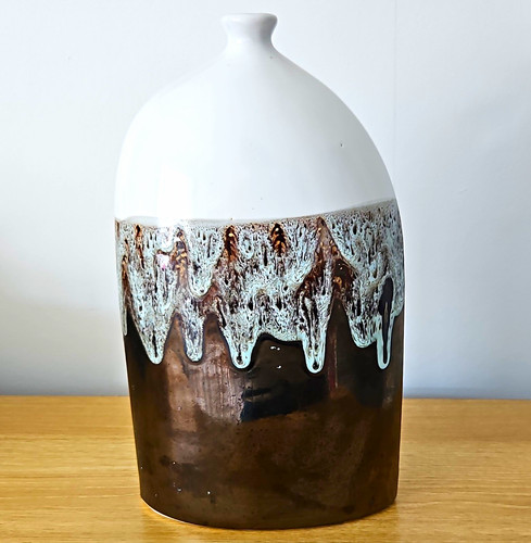 Ceramic glossy vase white - ceramic,