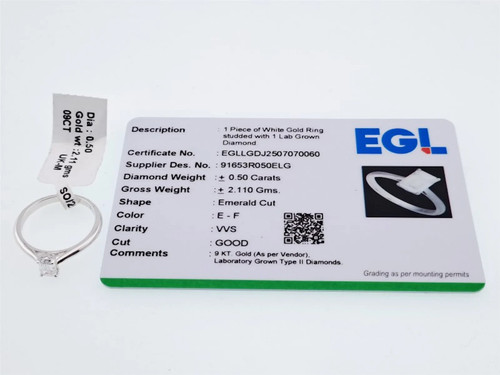 Emerald cut half carat - cut, lab