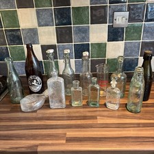 OLD GLASS BOTTLES COD BOTTLES ETC JOB LOT VINTAGE BEER BOTTLES ETC