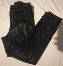 A14 Topshop Petite PU PVC Shiny Faux Leather Look Trousers Pants  UK 8