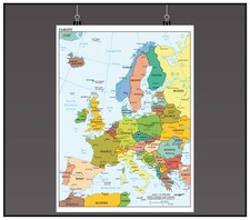 Map of Europe Large Poster Art