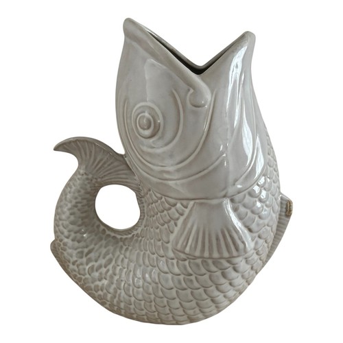 Large white ceramic fish jug - large,