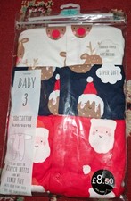 0-3 Months 3 Pack Baby Grows