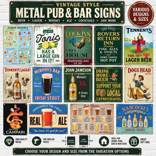 Pub bar metal - metal, signs