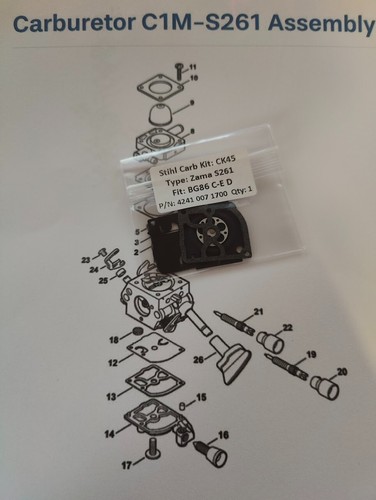 Stihl bg86 blower carburetor - stihl,