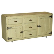 VINTAGE CIRCA 1940'S COLD STORAGE SIDEBOARD CUPBOARD WITH ORIGINAL FIXTURES