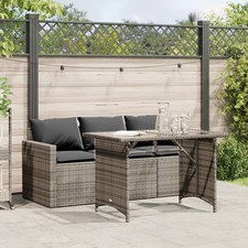 Garden Dining Set Grey PE