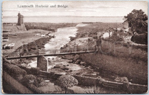 Vintage postcard harbour - vintage,