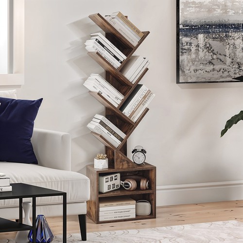 Tier wooden bookshelf slim - 9-tier,