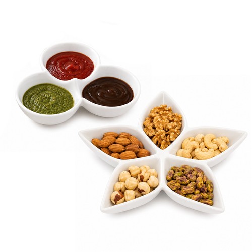 Ceramic divided serving dish - divided,